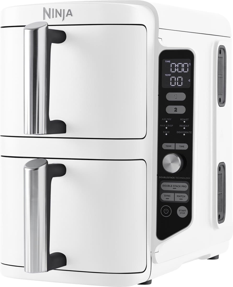 Ninja Double Stack Airfryer XXL - 9.5 Liter - Dubbele Gestapelde Lades - 6 Programma's - Inclusief Kookrekjes - Wit - SL400EUWH — afbeelding 1