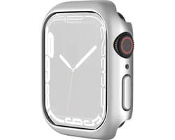 By Qubix - Apple Watch 41mm Hard case (open front) - Zilver - Geschikt voor Apple Watch 41mm hoesje - screenprotector - Bescherming iWatch - Bescherm hoesje