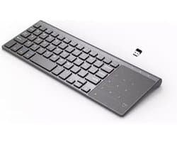 Elementkey® V08 – Wireless 2.4Ghz USB Mini Toetsenbord & Digitale Touchpad – Keyboard & Muis – Multimedia toetsen - Scissor toetsen – Geschikt voor Windows / Android / Tablets / Smart TV / Laptop / Computer / TV BOX etc.