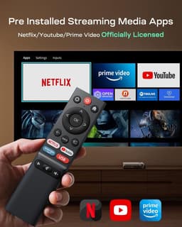 Beamer 4K WiFi Bluetooth - ingebouwde 1080P Full HD compatibele 4K projector - 450 ANSI lumen - Y9 thuisbioscoopprojector - Fire Stick - smartphone - PS5 Mini Beamer — thumbnail 3