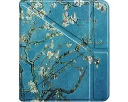 Hoesje Geschikt voor Kobo Libra Colour Hoes Book Case Trifold - Hoes Geschikt voor Kobo Libra Colour Hoesje Book Cover - Bloesem