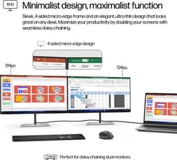 HP Series 7 Pro 724pn - WUXGA 100hz Monitor - 16:10 - 24 inch - Zilver, Zwart — thumbnail 6