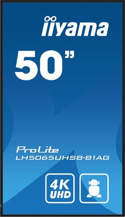 iiyama LH5065UHSB-B1AG digitaal signage flatscreen 125,7 cm (49.5") LCD Wi-Fi 800 cd/m² 4K Ultra HD zwart, met ingebouwde processor Android 11 24/7 — thumbnail 3