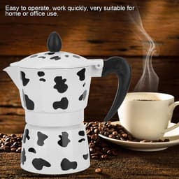 Aluminium Kookplaat Draagbare Espresso Maker - Moka Pot Met Hittebestendige Handgrepen Melk Koe Patroon - Thuis Koffie Winkel Gebruik - 3 Cup 150ML — thumbnail 2