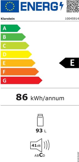 Klarstein 90L1-Wh Koelkast - Volume: 91 Liter - Met ijsblokjesvak - 2 Legplateaulades - 3 Deurvakken - 41 dB - Wit — thumbnail 5