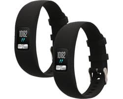 kwmobile 2x horlogebandjes geschikt voor Garmin Vivofit 4 bandje - Smartwatch bandjes van TPU - Activity tracker horloge band in mat zwart / mat zwart
