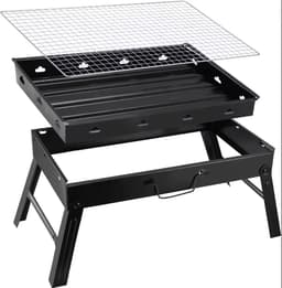 BBQ - Barbecue - Houtskool BBQ - Compact - Barbecue Houtskool - Festival - Tafel Grill - Picknicken - Inklapbaar - Camping - Strand - Zwart — thumbnail 5