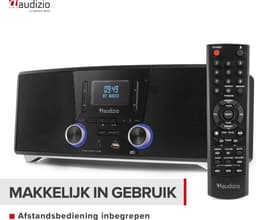 DAB radio met CD speler, Bluetooth, USB mp3 speler en radio - Stereo - Zwart - Audizio Cannes — thumbnail 5