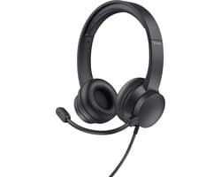 Trust Ayda USB PC Headset - PC Headset - Bedraad via USB - Microfoon met Mute - Verstelbare Hoofdband - Zwart