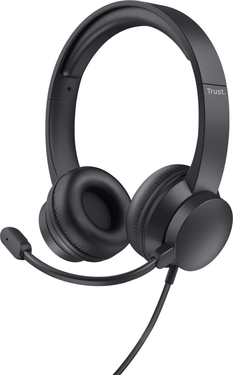 Trust Ayda USB PC Headset - PC Headset - Bedraad via USB - Microfoon met Mute - Verstelbare Hoofdband - Zwart — afbeelding 1
