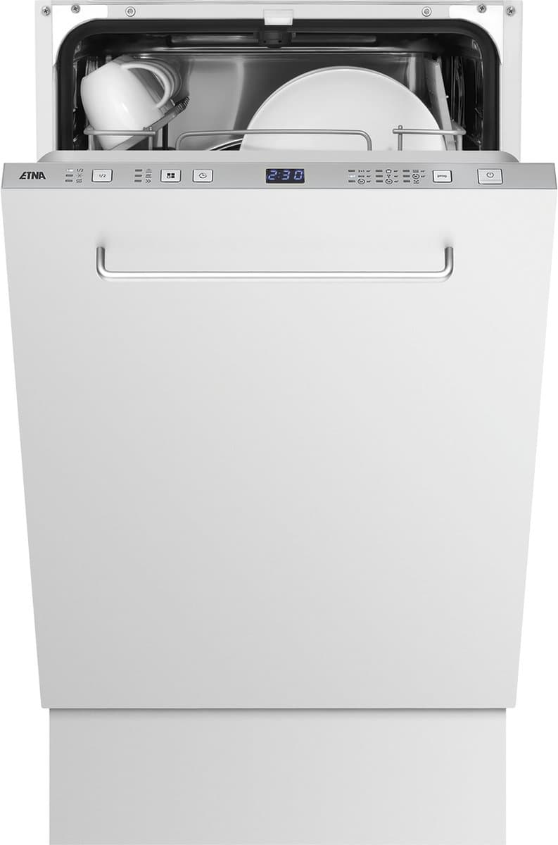 ETNA VW47SM - Vaatwasser volledig geintegreerd (45 cm) - 9 Programma's - 9 Couverts - Digitaal display - Aquastop - RVS bedieningspaneel — afbeelding 1