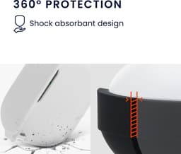kwmobile Hoes geschikt voor JBL WAVE BUDS - Siliconen cover voor oordopjes in wit — thumbnail 4