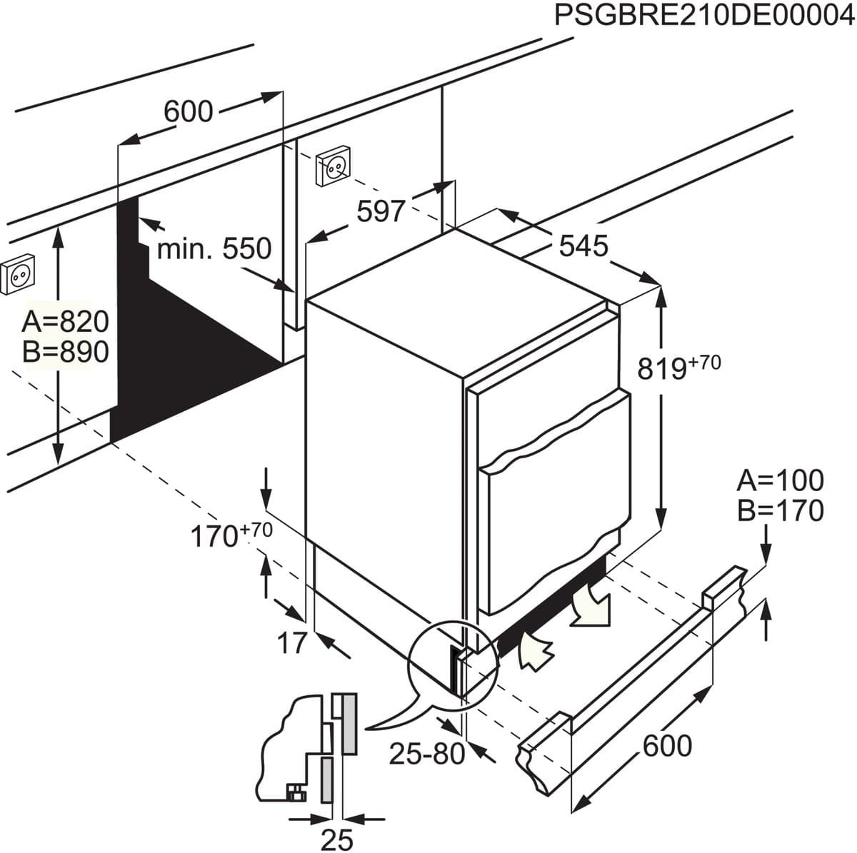 AEG OSF6I82EF, 111 l, Ingebouwd, E, 38 dB, SN-T, 3,1 kg/24u — afbeelding 1