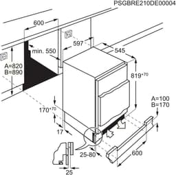 AEG OSF6I82EF, 111 l, Ingebouwd, E, 38 dB, SN-T, 3,1 kg/24u — thumbnail 1
