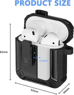 Brenzoos - Zwarte Beschermhoes voor AirPods 1/2 Generatie - Compatibel - Duurzaam Materiaal - Type A — thumbnail 4