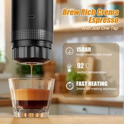 Capsule Koffiezetter - Draadloze Espresso Machine - 15 Bar Druk & 7500mAh - Automatisch 92°C Verwarming - Compact en Portable - Voor Reizen en Kamperen — thumbnail 2