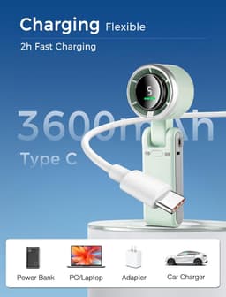 Draagbare Mini Ventilator met 5 Windstanden - Oplaadbaar en Compact — thumbnail 3
