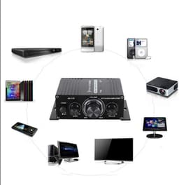 Mini Eindversterker 40W - Draagbare Audioversterker met FM Radio en Aluminium Behuizing — thumbnail 4