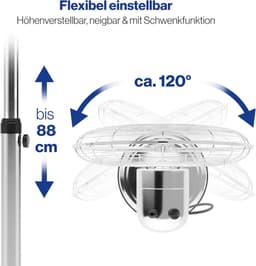Staande ventilator met verstelbare hoogte en 3 snelheden - 40 cm - Stil en krachtig - Ideaal voor slaapkamer of kantoor — thumbnail 3