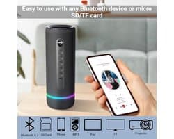 Draagbare Bluetooth-luidspreker met 30W geluid, IP66 waterdicht en RGB-verlichting - 25 uur speeltijd