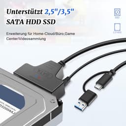 SATA naar USB-adapter voor externe en interne harde schijven - 2,5 & 3,5 inch SSD/HDD — thumbnail 5