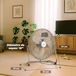 Industriële Vloerventilator 45 cm met 3 Snelheden en Verstelbare Hellingshoek - Hoog Vermogen - Metaal — thumbnail 2
