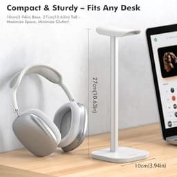 Hoofdtelefoonhouder voor Over-Ear Bluetooth Hoofdtelefoons - Standaard met Verzwaar-de Basis & Aluminium Buizen — thumbnail 5