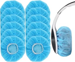 Elastische Hygienehoesjes hoofdtelefoon - 100 stuks - niet-geweven stof hoofdtelefoon covers - vervangende Hygienehoesjes hoofdtelefoon - elastisch stretch - universeel - cover hoes 11cm - voor thuis, sport en kantoor - Blauw — thumbnail 1