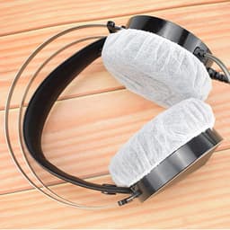 Elastische Hygienehoesjes hoofdtelefoon - 100 stuks - niet-geweven stof hoofdtelefoon covers - vervangende Hygienehoesjes hoofdtelefoon - elastisch stretch - universeel - cover hoes 11cm - voor thuis, sport en kantoor - Wit — thumbnail 5