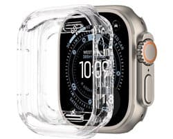 Hoesje - Geschikt voor Apple Watch Ultra 3 (49 mm) - Sterk & Shockproof - Siliconen Case Cover - Smartwatch Full Bumper Hoes - Transparant