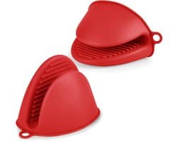 1 paar siliconen ovenwanten - hittebestendig en antislip - veilig voor oven, magnetron, airfryer en grill - leuk keukenaccessoire - rood