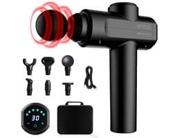 ENOA M8 PRO – Spiermassagepistool – Professionele Percussie Massager – 30 Snelheden – 6 Opzetstukken – LCD Touchscreen – Stille Werking – Inclusief Reistas