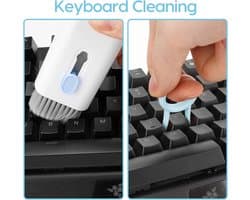 7 in 1 Schoonmaak Kit - Multifunctionele Schoonmaak Set -Toetsenbord Schoonmaken - Keycap Pulle - Keyboard Cleaner - Airpods Cleaner - Reiniging Set - Voor laptops, telefoons, camera, schermen en Oordopjes - Blauw