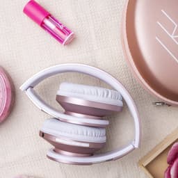 PowerLocus EDGE - Draadloze Koptelefoon - Koptelefoon Draadloos - Bluetooth Headphone - Over-Ear - FM Radio - Micro SD - Microfoon - inkl. Case - Rose Gold — thumbnail 3