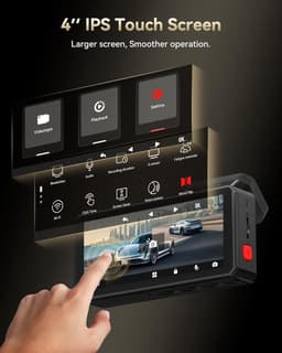 RedTiger F77 VO2 - Dual Dashcam voor auto - Ultra 4K & 4K - Voor en Achter Camera - 2026 model - Met Touchscreen - WiFi en GPS - 4.0 Inch met App - Sony Sensor Nachtzicht - Dashcams - Parkeerbewaking - G Sensor - Loop opname - 128GB Intern geheugen — thumbnail 3