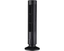 Bladeless Tower Fan - Torenventilator Leafless - Persoonlijke Koeling - Veilig Zonder Bladen - 33 cm - Zwart