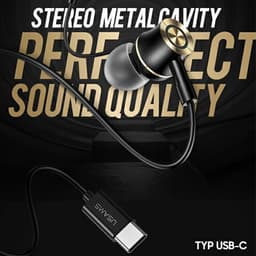 USAMS EP-43 Serie - Stereokoptelefoon - USB-C - Metaal - Zwart — thumbnail 2