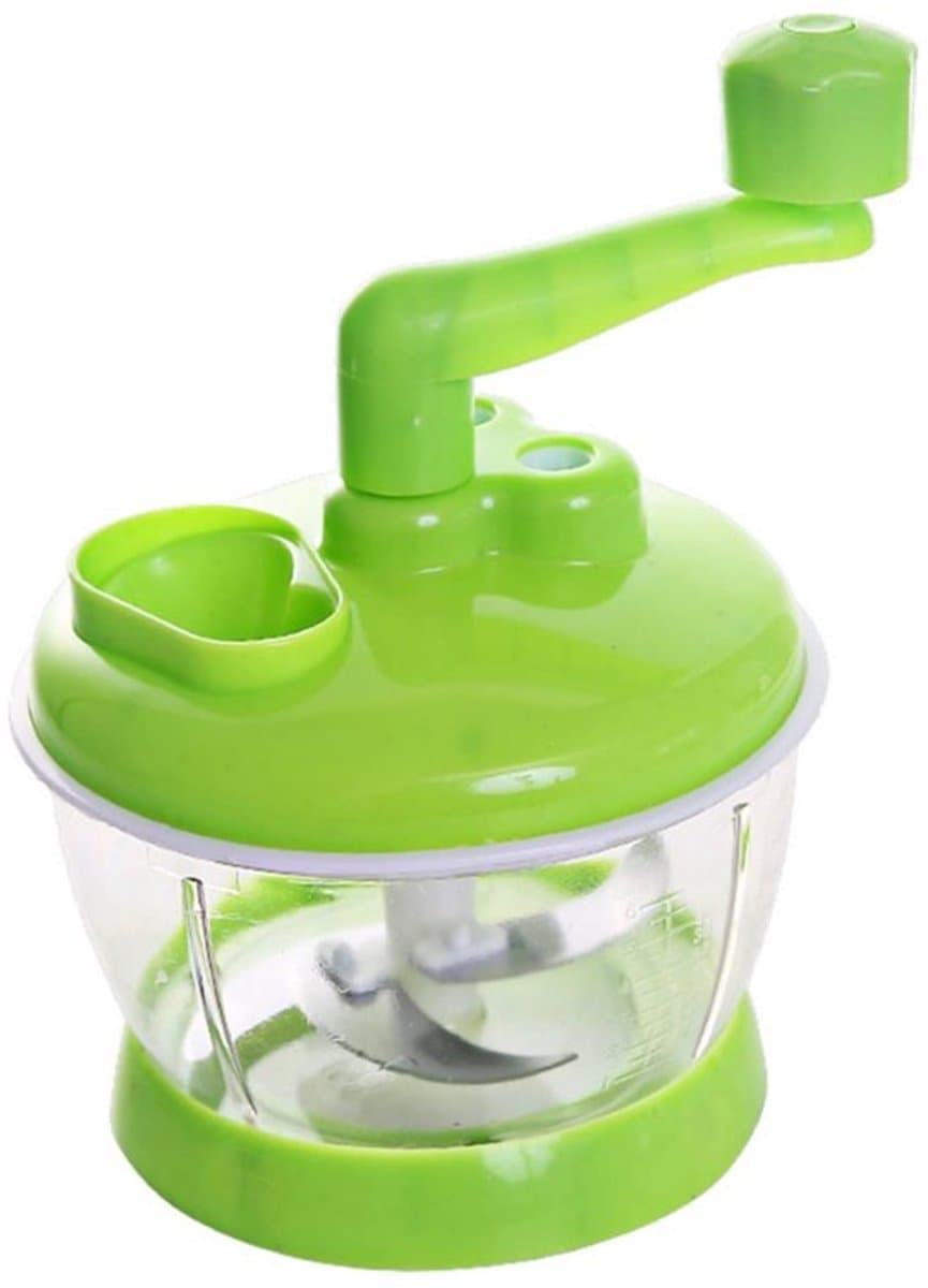handmatige keukenmachine, multifunctionele handslinger vleesmolen voedselhakmolen met schaal compacte krachtige groentehakselaar ui dicer voor vlees, fruit, wortelen, kruiden, sla, salade (6 maanden) — afbeelding 1