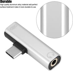 Store_8 - USB Opladen Converter - 2 in 1 Hoofdtelefoon Adapter - Aluminium Materiaal - Zilver - Multifunctionele Transverter - Geschikt voor Type-C... — thumbnail 4