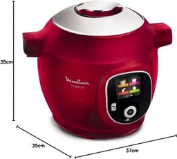Intelligente multicooker - Elektrische kookpot - Maaltijden bereiden - 150 voorgeprogrammeerde recepten - 6 Liter - Rood — thumbnail 5