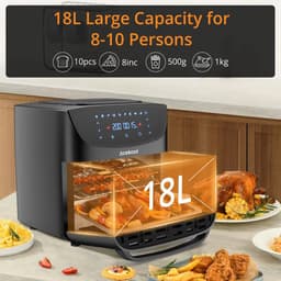 MakkelijkMooi Hetelucht Friteuse - Airfryer - 8-in-1 Oven - 1800W - Snelle Luchtcirculatie - Olievrije Mini Oven Met Accessoires — thumbnail 5