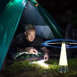 Vliegenventilator met LED - Muggenverjager - Buitenactiviteiten - USB Oplaadbaar - 26 cm hoog - Zwart — thumbnail 5