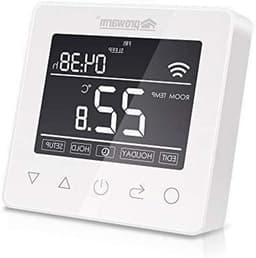 Slimme Thermostaat - Wifi Regelaar - Verwarming Instellen - Dubbele Temperatuur - Touchscreen Display - Wit — thumbnail 1