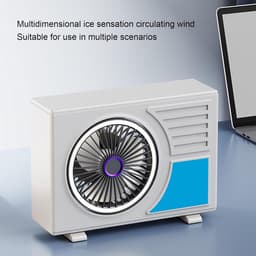 Bureauventilator - Mini ventilator - Kantoor Koelen - 3D Groothoek Luchtstroom - 24D x 18B x 8.5H cm - Wit — thumbnail 2