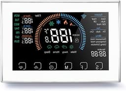 Slimme Thermostaat - Warmtepomp Bediening - Energie Besparen - App en Spraakbesturing - LCD Kleurenscherm - Wit — thumbnail 1