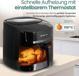 Digitale Heteluchtfriteuse - Grote Airfryer - Gezond Frituren - 8 Programma's - 72 Liter - Zwart — thumbnail 5