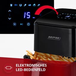 Heteluchtfriteuse - Convectieoven - Vetarm Koken - Digitaal Led-display - 45 liter - Zwart — thumbnail 4