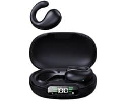 Bluetooth-oortjes, hoge geluidskwaliteit, stereogeluid, comfortabel om te dragen, intelligente ruisonderdrukking, ergonomisch ontwerp, zwart.