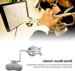 Universele Mini Muziekmap voor Trompet - Bladmuziekstandaard voor Marching Music en Notenhouder in IJzer Zilver — thumbnail 2