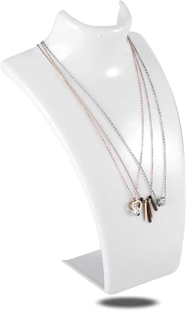 Witte Mannequin voor Sieraden, Houder voor Kettingen en Oorbellen, Perfect voor Presentatie en Organisatie van Sieraden — afbeelding 1